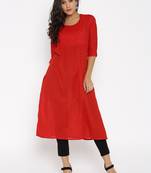 red printed cotton  kurti