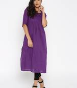 purple printed cotton  kurti