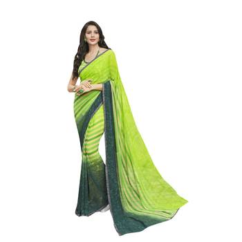 multicolor printed georgette saree with blouse 1