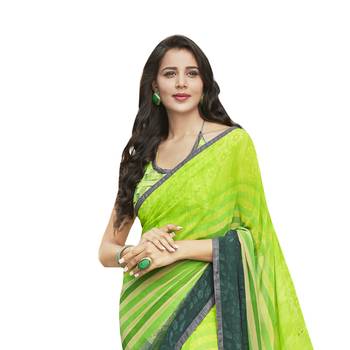 multicolor printed georgette saree with blouse 2