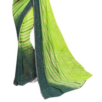 multicolor printed georgette saree with blouse 3