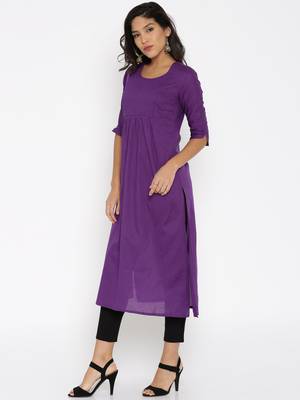 purple printed cotton  kurti 2