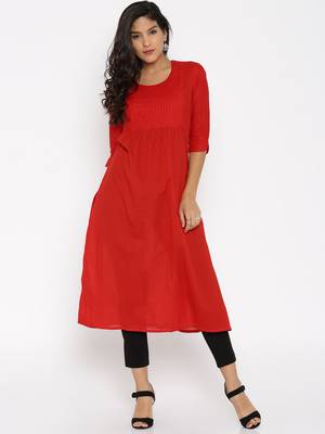 red printed cotton  kurti 2