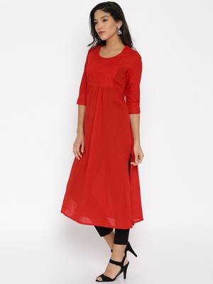 red printed cotton  kurti 3