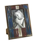 Red And Blue Rustic Finish Wooden Photo Frame With Matte Finish