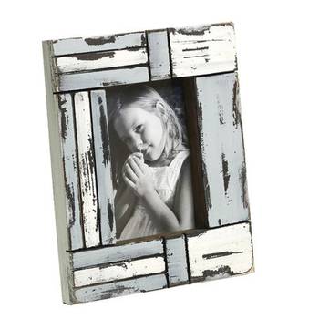 White And Blue Matte Contour Wooden Photo Frame 1