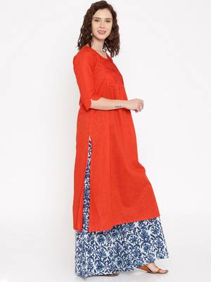 red printed cotton  kurti 3