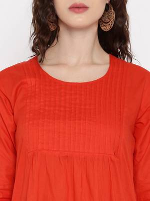 red printed cotton  kurti 4