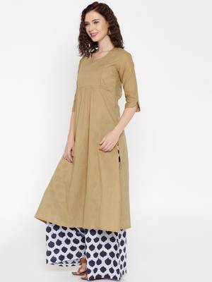 coffee printed cotton  kurti 3
