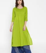 lime printed cotton  kurti