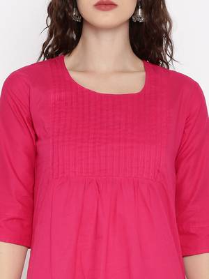 rani pink printed cotton  kurti 4