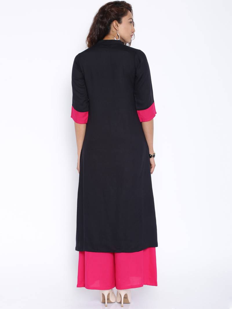 black printed cotton  kurti
