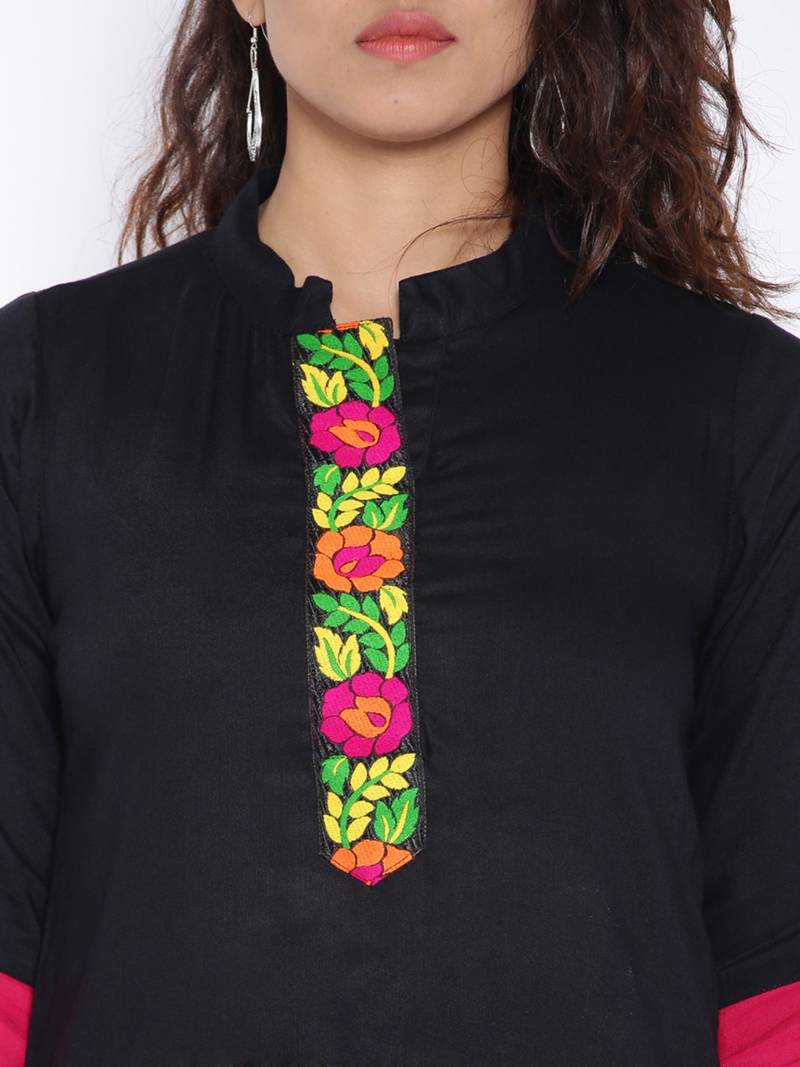 black printed cotton  kurti