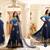 Blue embroidered georgette salwar