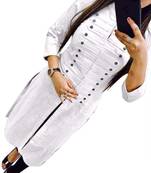 White plain cotton long-kurtis