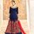 Teal embroidered silk salwar