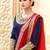 Teal embroidered silk salwar