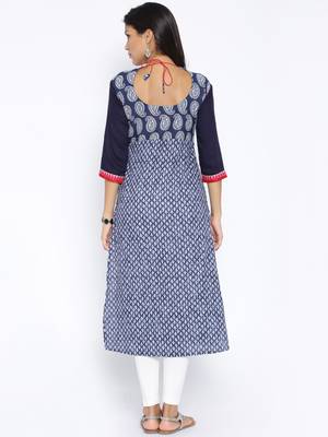 indigo printed cotton  kurti 3