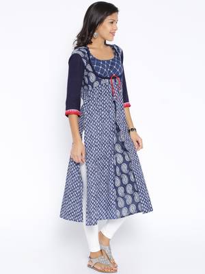 indigo printed cotton  kurti 4