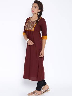 brown printed cotton  kurti 2