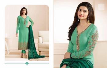 Light green embroidered georgette salwar 2