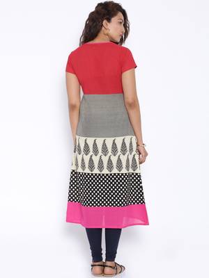 Off white printed cotton  kurti 4