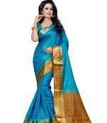 Multicolor woven cotton silk saree with blouse