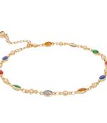 Multicolor diamond anklets