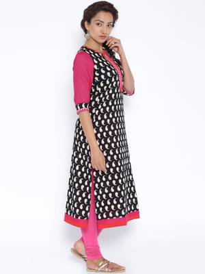 black printed cotton  kurti 3