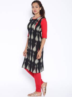 black printed cotton  kurti 3