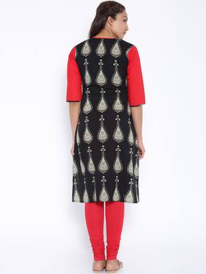 black printed cotton  kurti 4