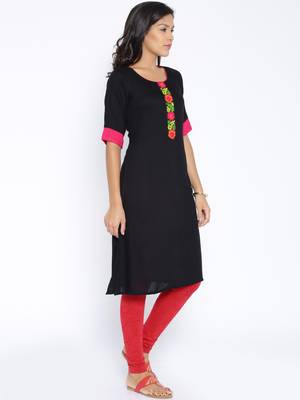 black printed cotton  kurti 3