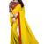 Yellow plain georgette saree with blouse