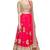 Pink embroidered georgette semi-stitched leheng choli with dupatta