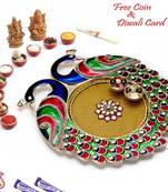 Beautiful Peacock Cut Designer Pooja Thali