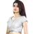 Silver Satin Silk Simar Textured stitched blouse