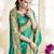 Turquoise embroidered art silk saree with blouse