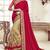 Red embroidered art silk saree with blouse