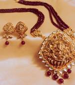 Shri Ganesha Temple Gold Plated Onex Necklace Set