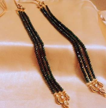 Kundan And Onex green 3 Line Neckline To Put In Any Pendent 1