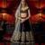 Black velvet embroidered lehenga with dupatta