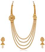Exclusive Wedding Wear Gold Plated 4 Layer Necklace Set