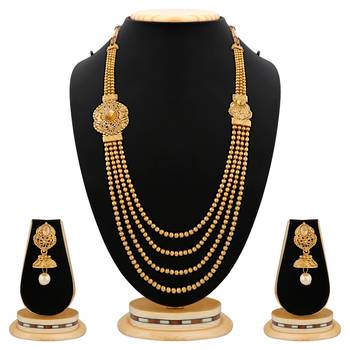 Exclusive Wedding Wear Gold Plated 4 Layer Necklace Set 2