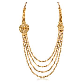 Exclusive Wedding Wear Gold Plated 4 Layer Necklace Set 3
