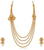 Wedding Wear Exclusive Gold Plated 4 Layer Necklace Set