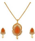 Exotic Design Fancy Gold Finishing Necklace Set
