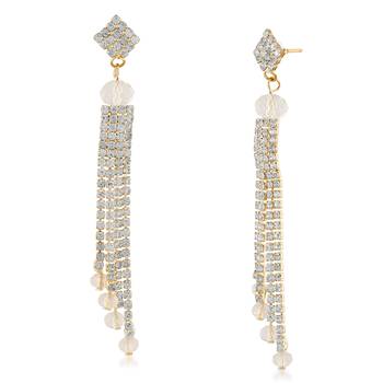 Ethnic Gold Finish Austrion Stone Dangle Earrings 2