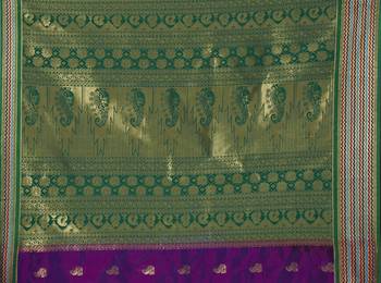 Purple woven Tana Art Silk saree with blouse 2