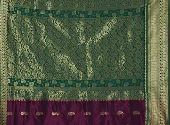 Purple woven Tana Art Silk saree with blouse 3