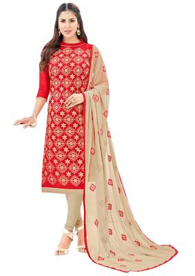 Red Embroidered Silk Salwar 1